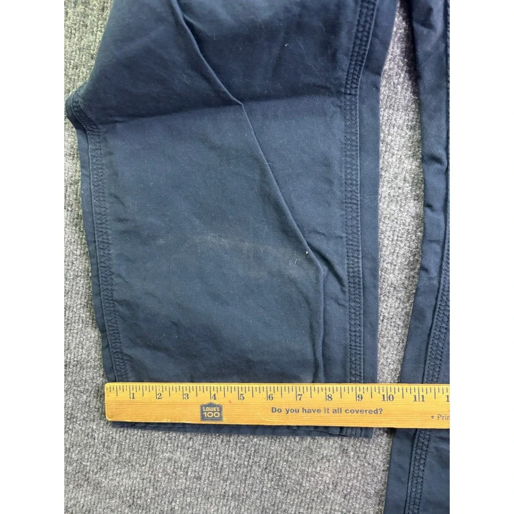 Carhartt Work Pants Mens 35x30 Navy Blue Canvas Straight Leg Utility Trousers
